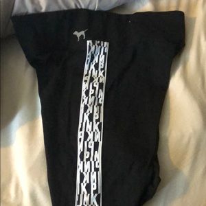 PINK full length yoga wants with design on legs